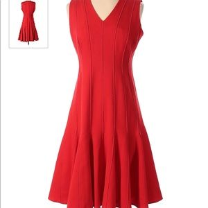 Scarlet red scuba A-Line dress